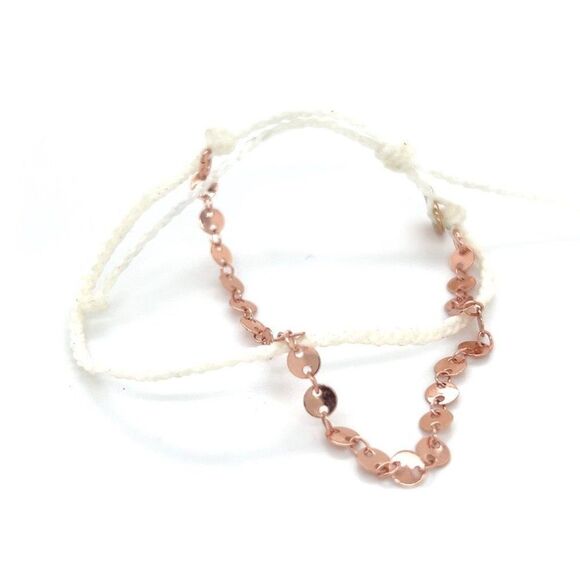 Pura Vida 2 Strand Rose Gold Discs Bracelet - Picture 1 of 3